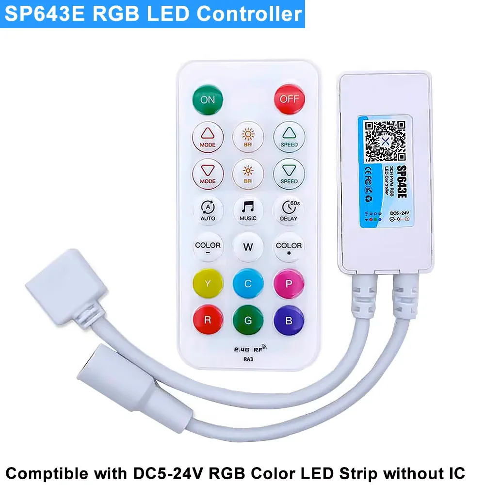 2.4G RF Remote LED Controller SP641E SP642E SP643E SP644E SP645E DC12V 24V PWM  Bluetooth for DIM CCT RGB RGBW RGBCCT LED Strip