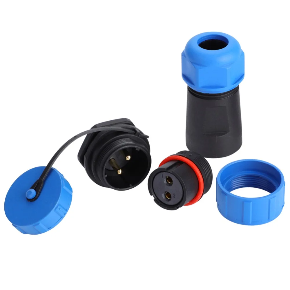 SP21 Waterproof Aviation Connector 2/3/4/5/9/12 Pin Rear Nut Type Aviation Plug with Cap Fire-Resistance Panel Mount Connector