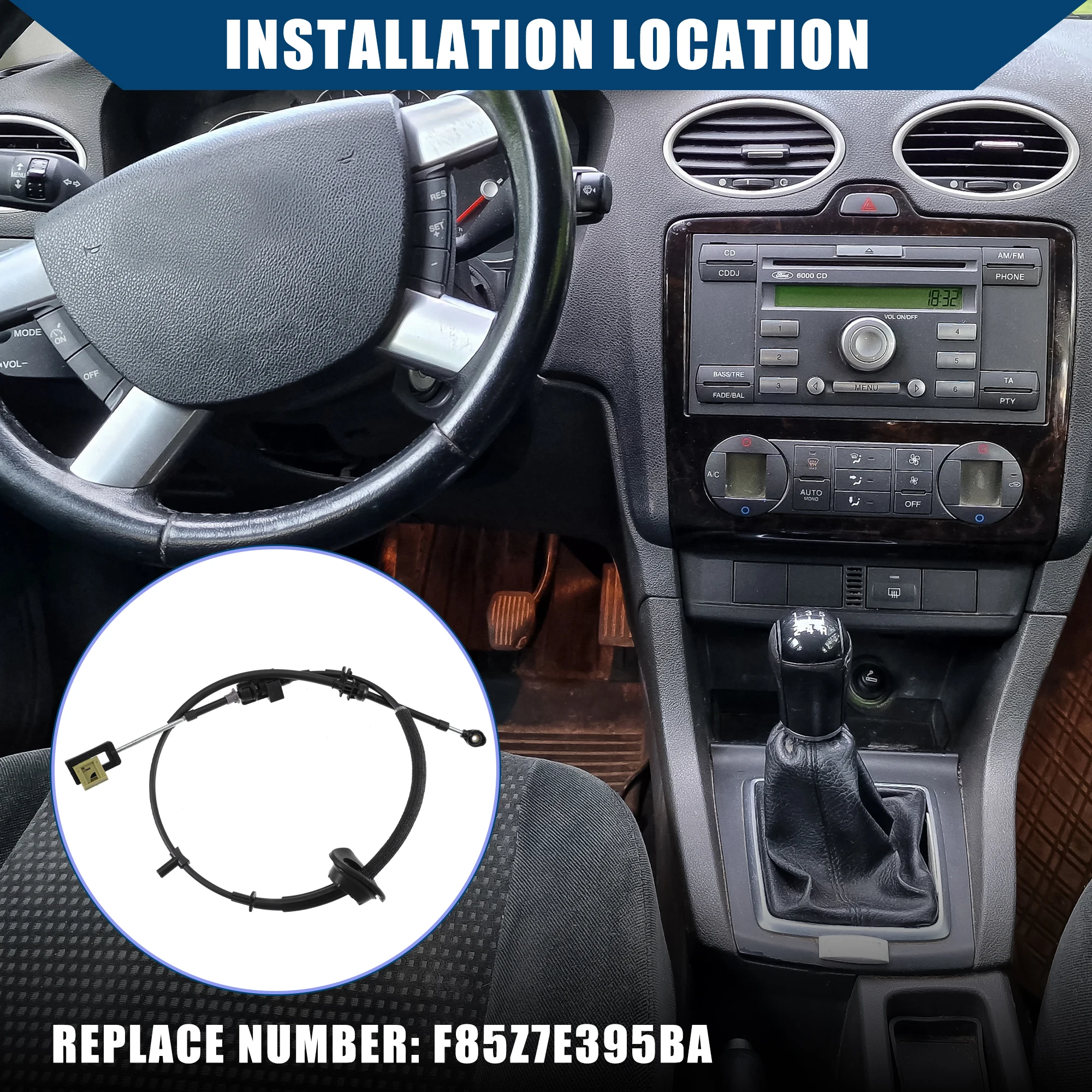 

UXCELL F85Z7E395BA Трос автоматической коробки передач для Ford F150 F250 97-99 4R70W Trans