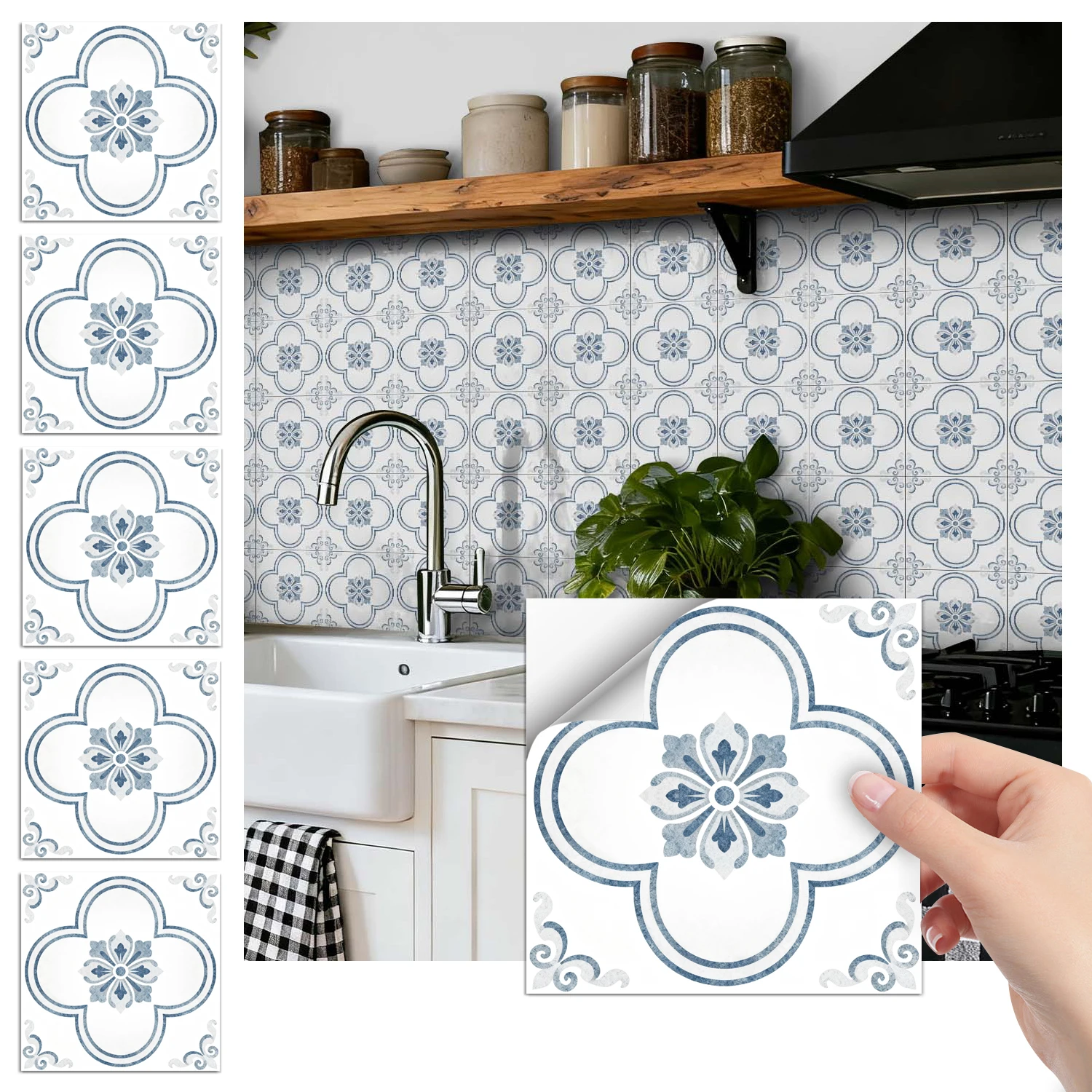 

36 self-adhesive PVC tile stickers, kitchen and bathroom use self-adhesive splash proof stickers for home decoration