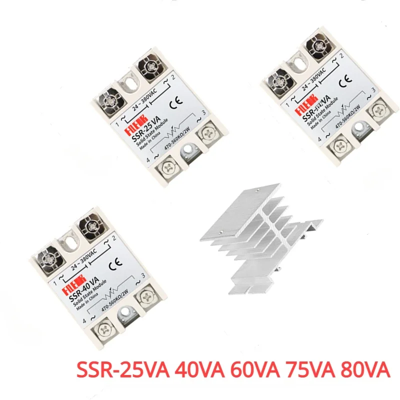 SSR 25VA 40VA 60VA 75VA 80VA Solid State Relay Voltage Regulator 24-380V AC Output Class A