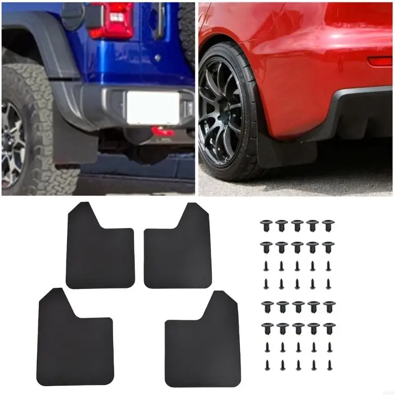 

H8WE 4pcs Adjustable Mud Flaps Weather Resistant Splash Guards For Car SUVs Long Lasting Use Rural Drives Simple Installation