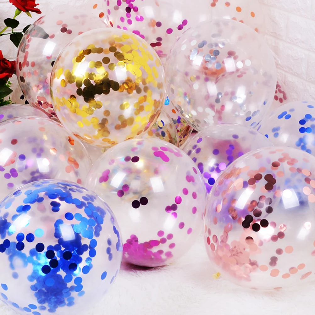 

15Pcs New Year Decor Balloon Latex Party Favors Mixed Color Confetti Balloons No Odor Safer Use Celebration Ornaments