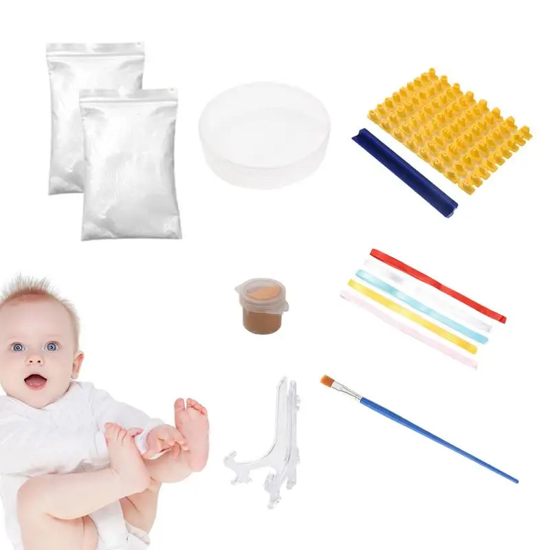 Kit per mani e impronte per bambini Kit per impronte di mani per piedi ornamento per la stampa del piede della mano Kit artistico fai da te ricordo decorativo per l'arte dell'impronta del bambino