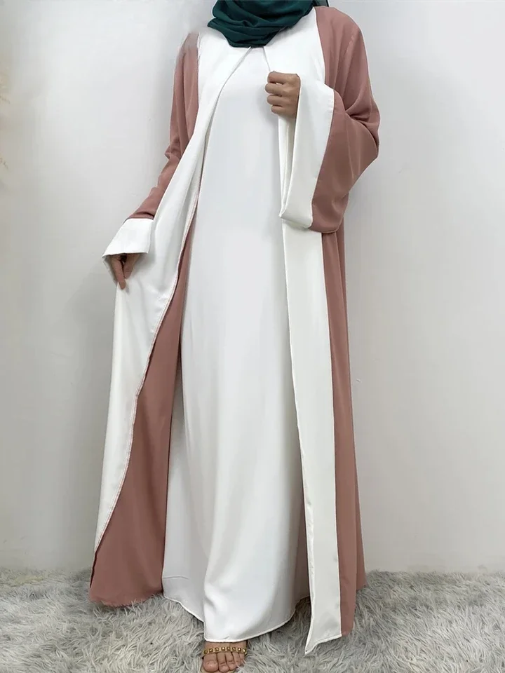 新デザイン ニダ ムスリム アバヤ ドバイ 高級婦人服 ベール付き イスラム モロッコ カフタン ブラック ラマダン 控えめなカジュアルウェア イード