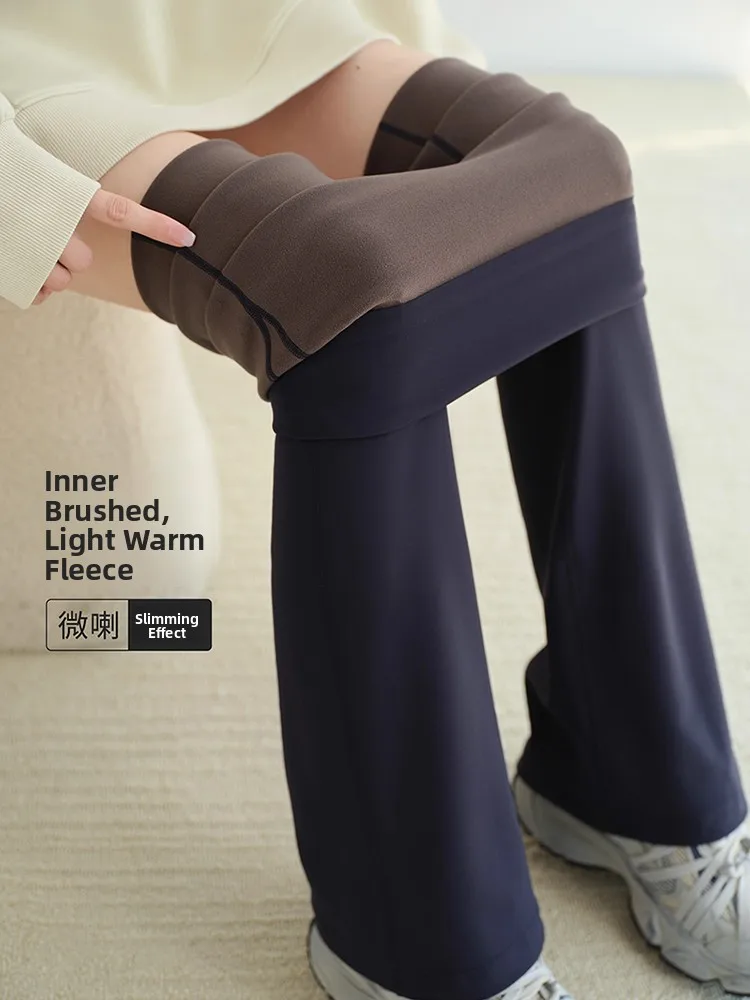 

Women's High-Waist Fce-Lined Thi Yoga Pants Winter Warm Trousers Bell Bot Sl Comfortable Casual Leggings