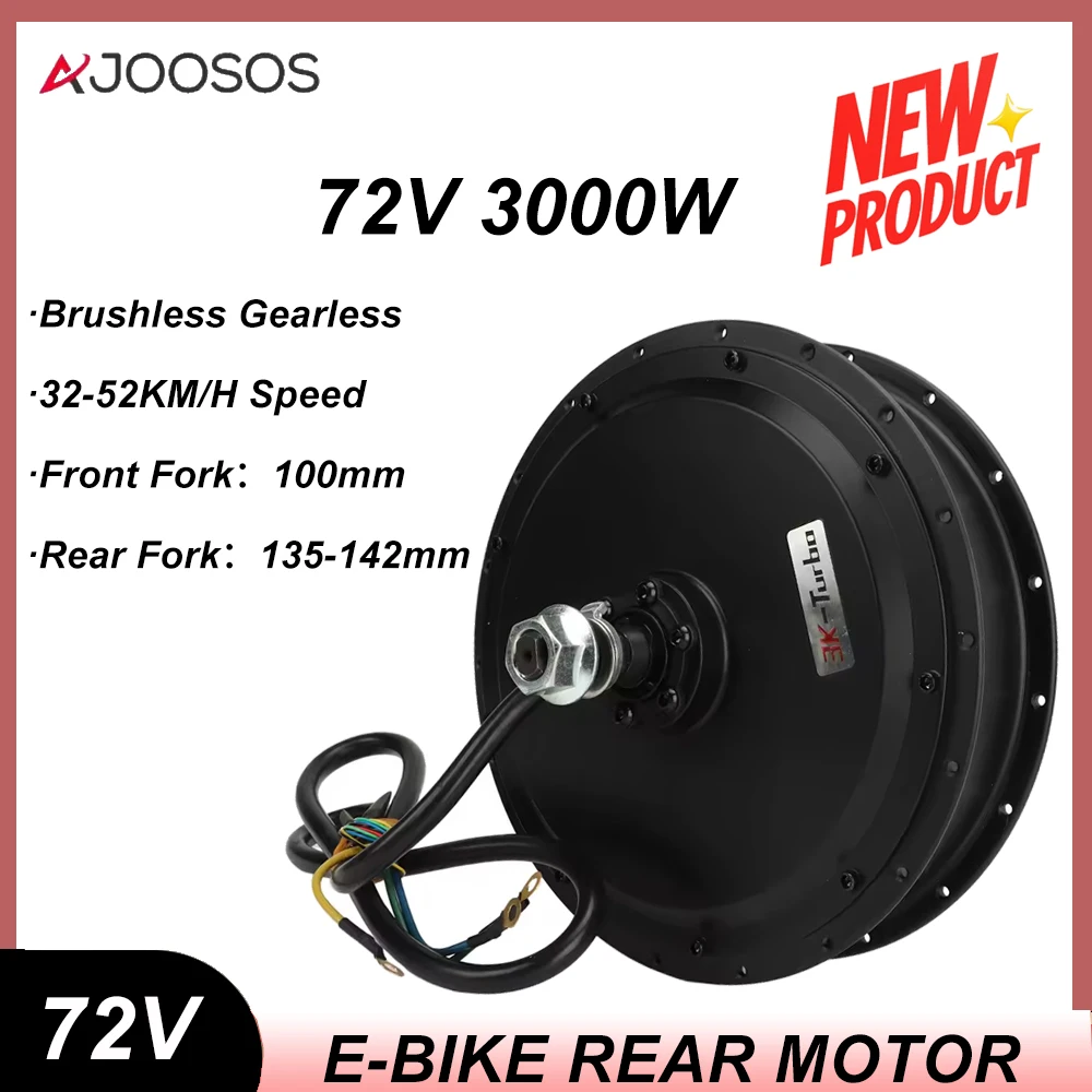 

72 В 3000 Вт бесщеточный двигатель для электрического велосипеда 32-50 км/ч комплект для переоборудования электронного велосипеда с водонепроницаемой задней вилкой IP65 142 мм для велосипеда