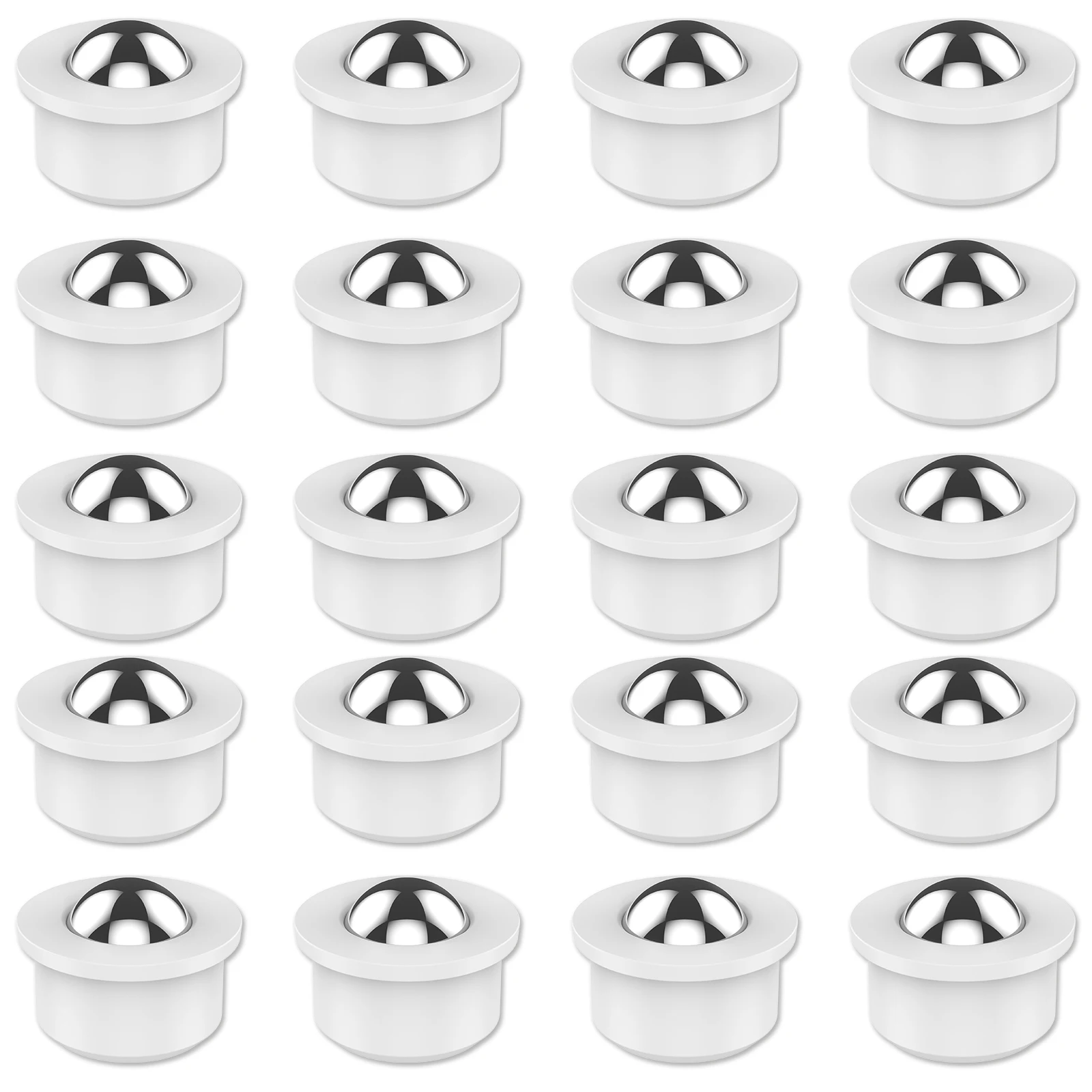 20Pcs Mini Caster Wheel 360° Rotatable Mini Ball Transfer Bearing Sturdy Small Roller Ball Wheel Table Conveyor Roller Caster