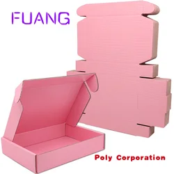 Custom Logo Pink Cardboard Paper Cartons Shipping Mailer Box Corrugated Wedding Clothes Gift Box Caixa de embalagem para pequenas empresas