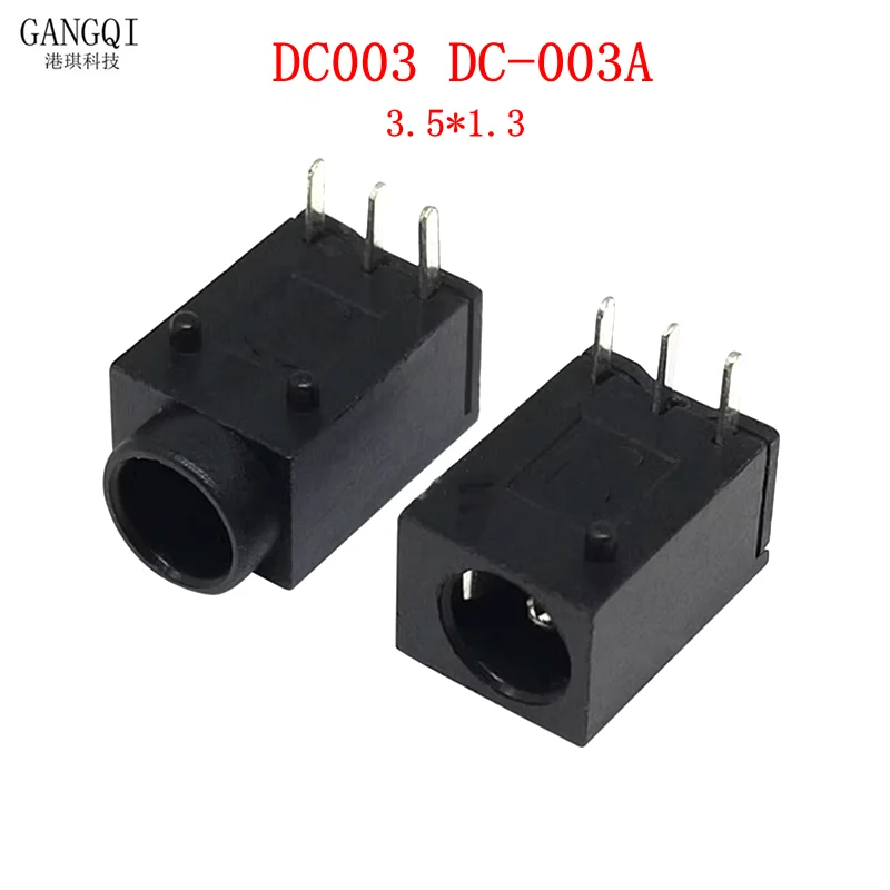 10PCS DC-003 DC-003A 3.5mmx1.3mm DC Power Jack Plug 3 Pin Female Socket Connector