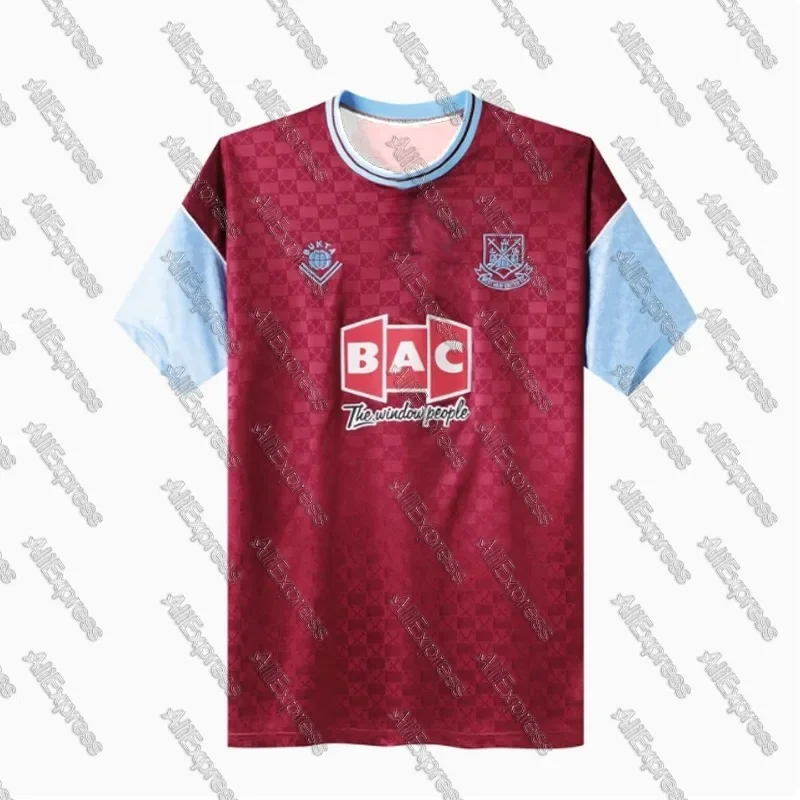 Camiseta de fútbol Retro británica West Ham United para hombre 1985-87 Camiseta informal local visitante Verano 80s Estilo antiguo Lampard Brukin