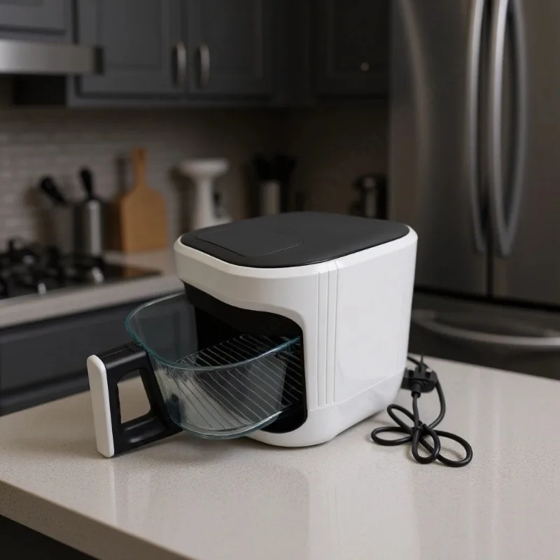 Glass View Air Fryer, Multifunctional Oil Free Oven, Hot Air Roaster for Home Baking & Cooking Food