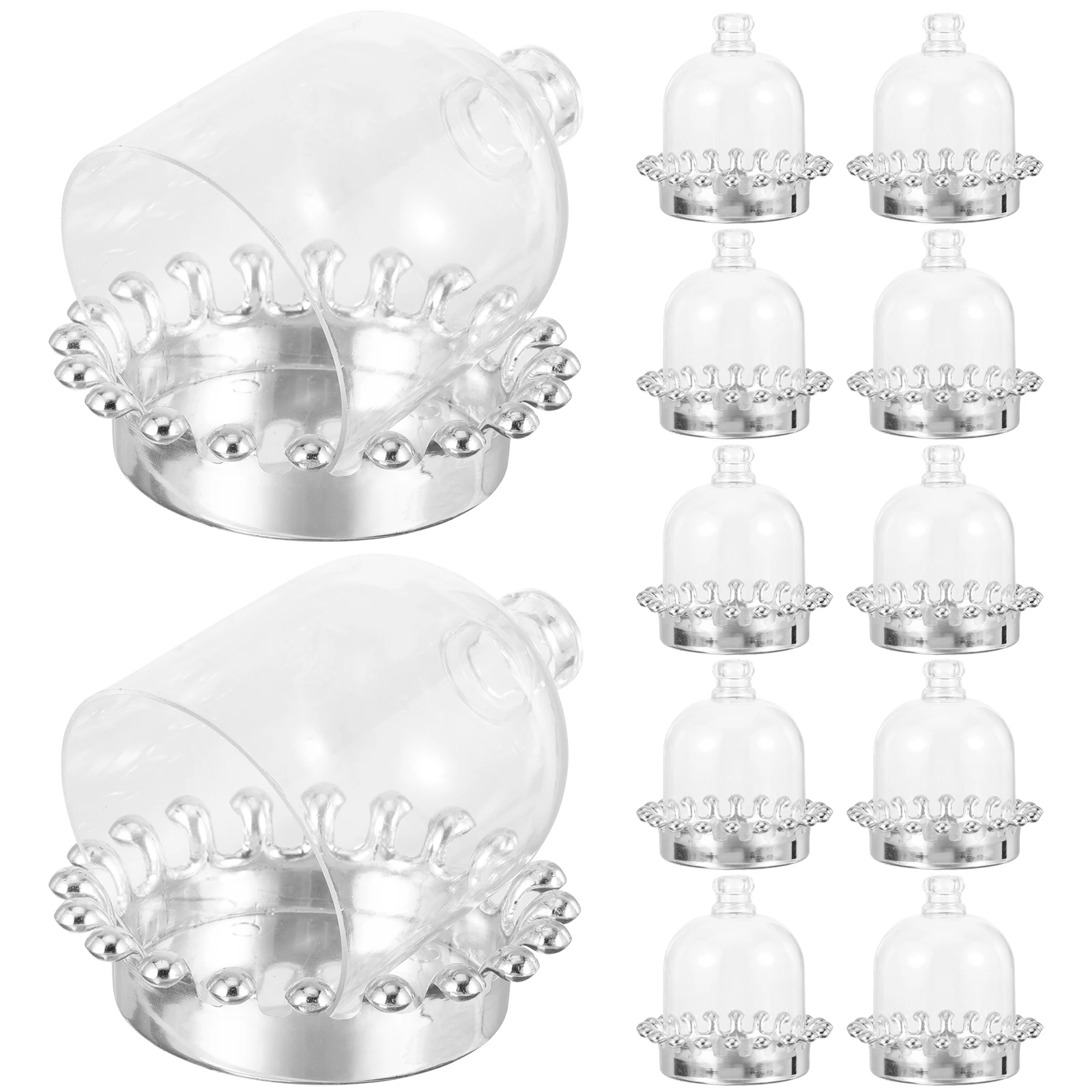 

12 Pcs Candy Box Dessert Tray with Lid Cupcake Trays Fruit Cakes Plate Small Stand Dome Pastry Domes Lids Decoration