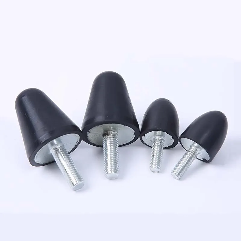 4PcsVP-type Rubber Shock Absorber Pointed-tip Drop-shaped Conical Buffer Pad Anti-slip Block Anti-vibration Column M6 M8 M10 M12