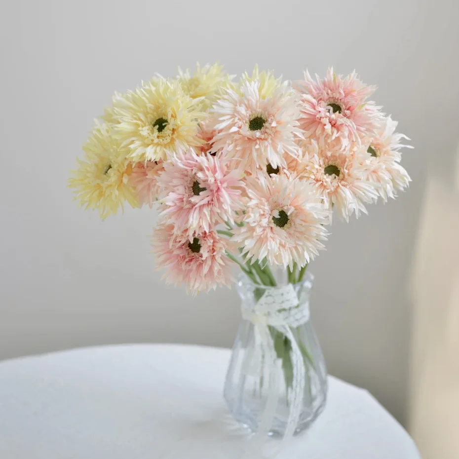 Colorful Artificial Daisy Branch 40cm Simulation Silk Chrysanthemum Brushed Gerbera Artificial Flowers For Home Decor Ornaments