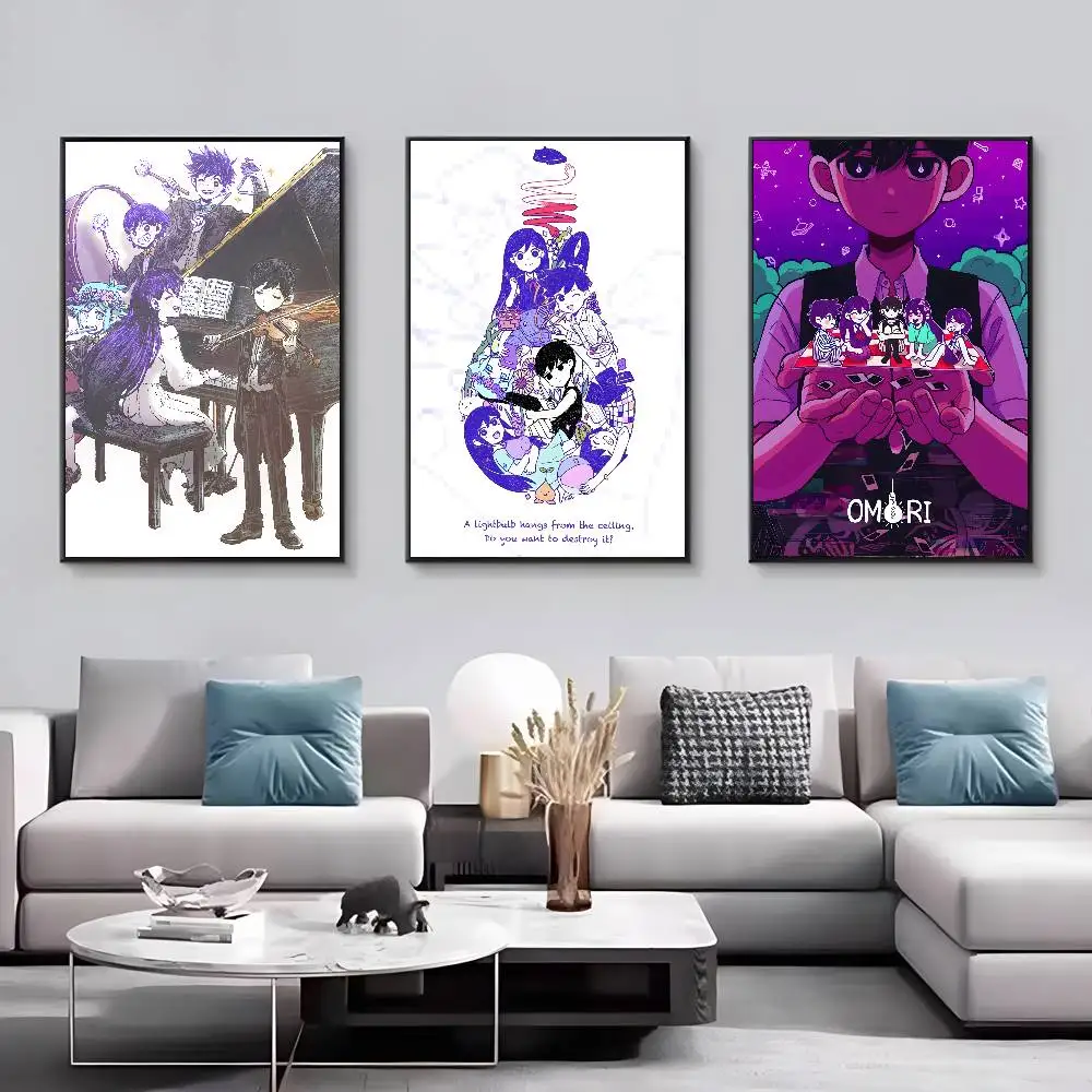 الرعب أنيمي نمط لعبة فيديو أوموري المشارك قماش HD الجمالية ورق طباعة جدار الفن لغرفة المعيشة بار ديكور المنزل الموضة