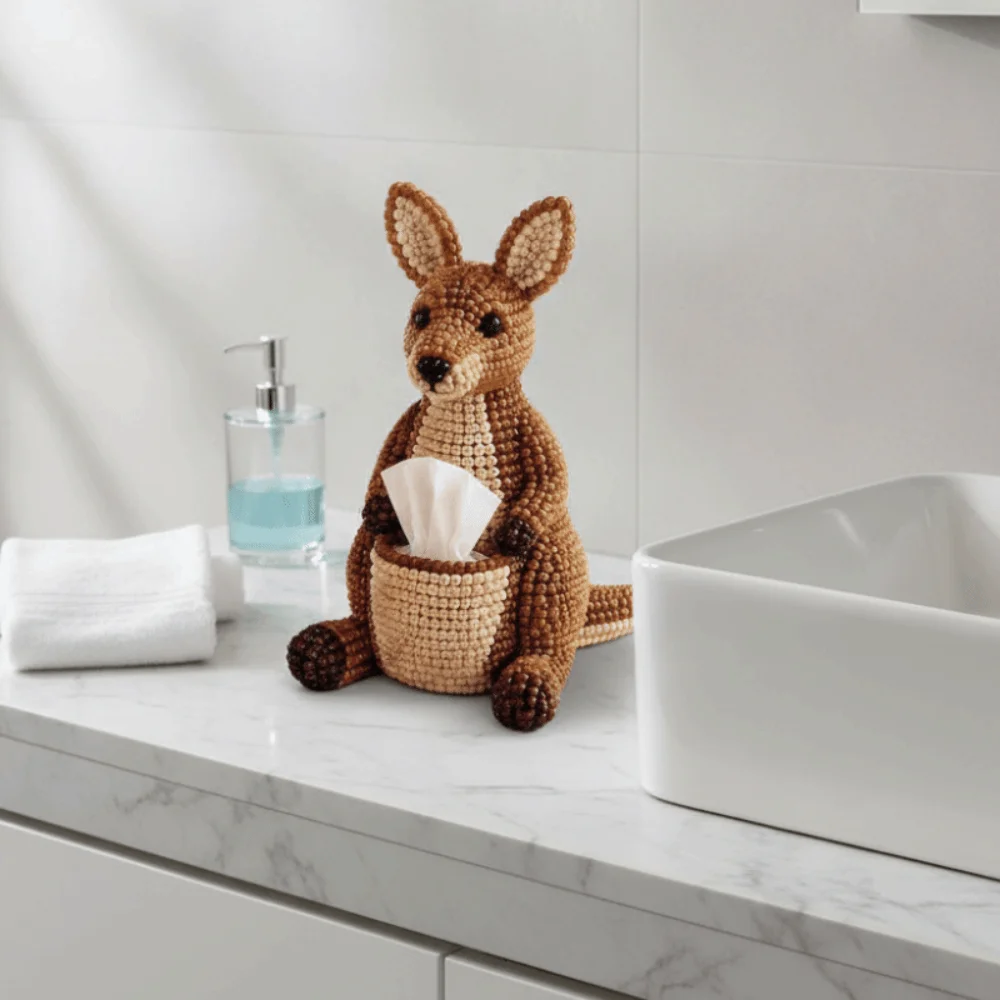 Pelican Elephant Kangaroo Shape Beaded Animal Tissue Box Kit Handmade DIY Beaded Animal Making Material Kit with Instruction