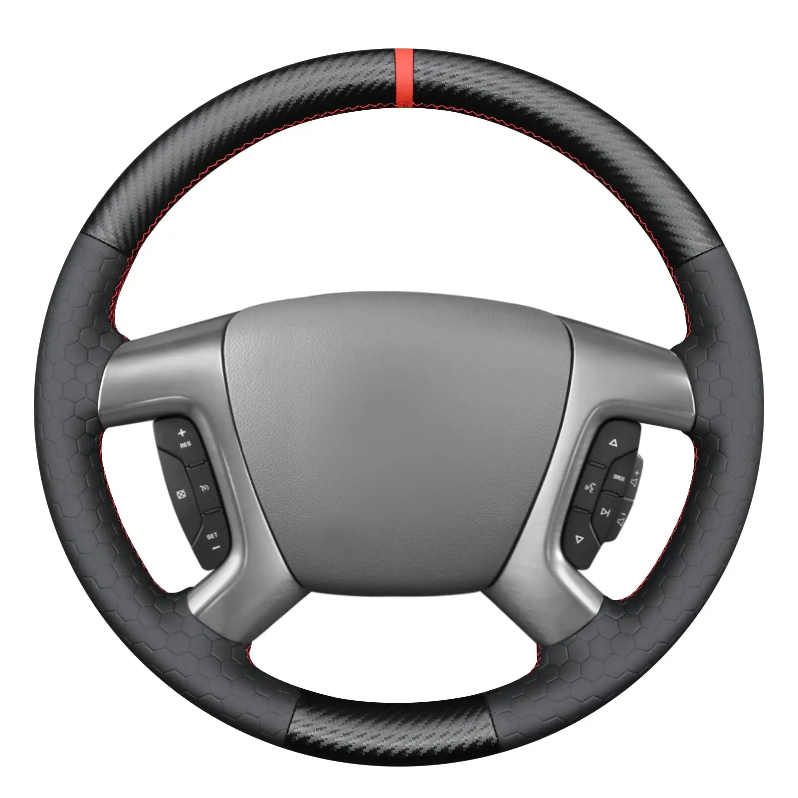 

Hand Stitch 3D Steering Wheel Cover For Chevrolet Silverado 1500 2500 3500 Avalanche Suburban Tahoe Traverse