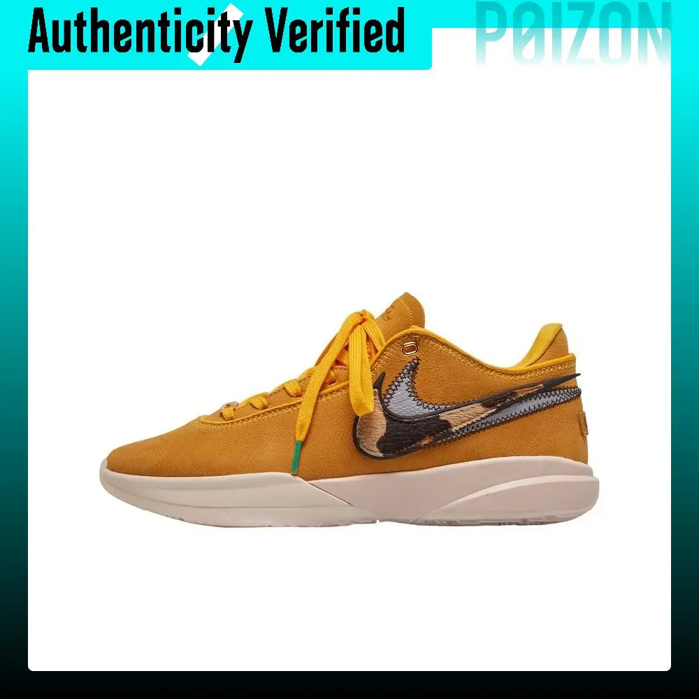 Nike LeBron 20 Basketball Shoes Men's Low Top Yellow Black DQ3828-700