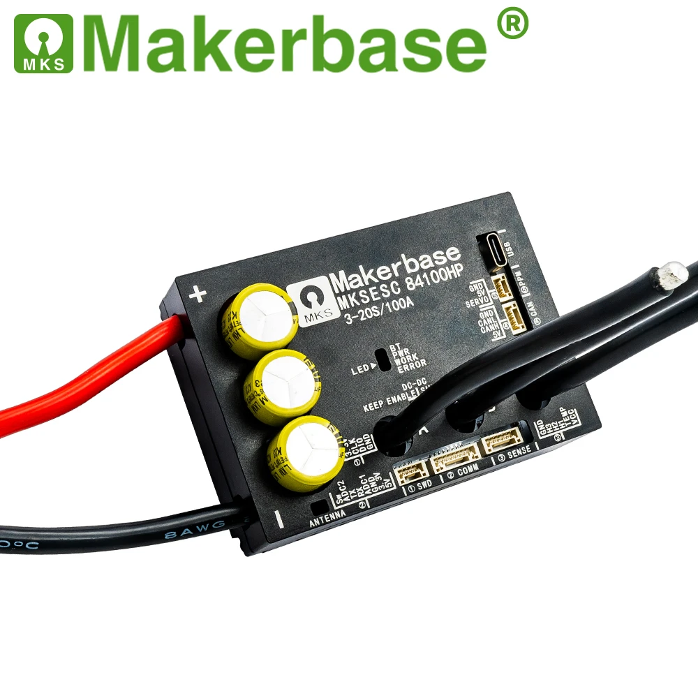 Makerbase VESC 84100HP High Current ESC 84V 100A Aluminum PCB for E-Foil Surfboard AGV Robot Fighting