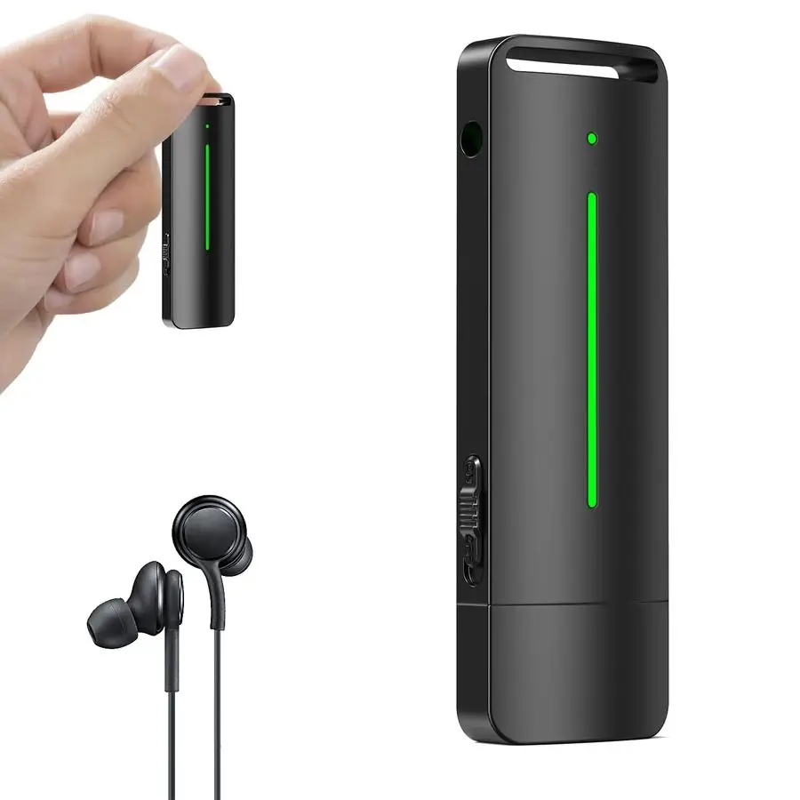 

Memo Device, USB Digital Audio Note Taker with Playback, OneClick Operation, 25Day Standby, WAV HD Sound, Portable for Meetings,