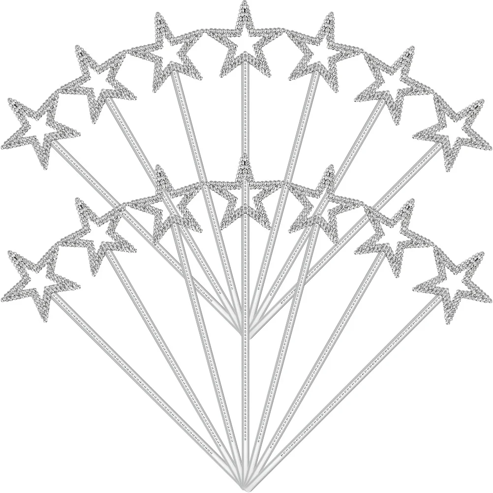 Baguettes féeriques en forme d'étoile, 12 pièces, bâtons à paillettes à cinq points, robe de soirée pour enfants, accessoires féeriques de spectacle