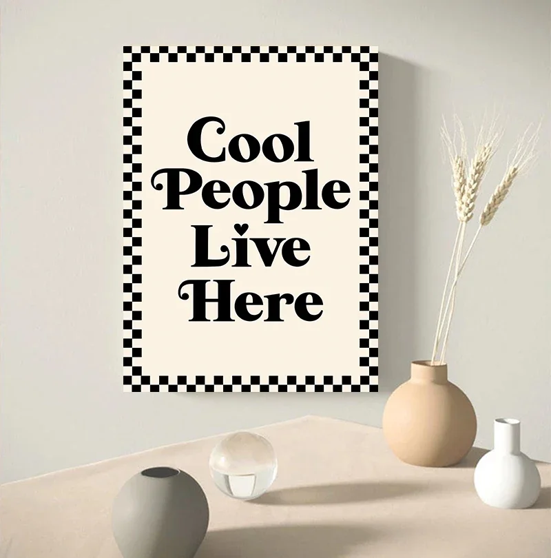 Cool People Live Here Ciao Bella Quote Poster Canvas Painting Minimalist Aesthetic Trendy Wall Art Home Decor Mural Cuadros
