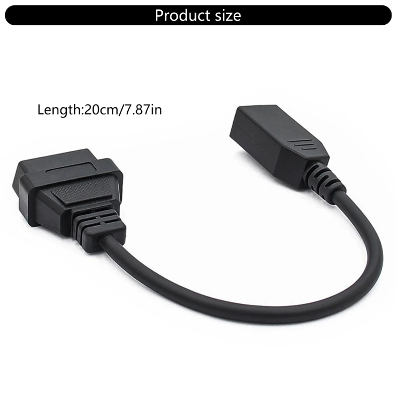 Automotive OBD2 Adapter Cable 3 Pin to 16Pin Cable Small OBD2 Diagnostic Tool Adapter for Simple Vehicle Diagnostics