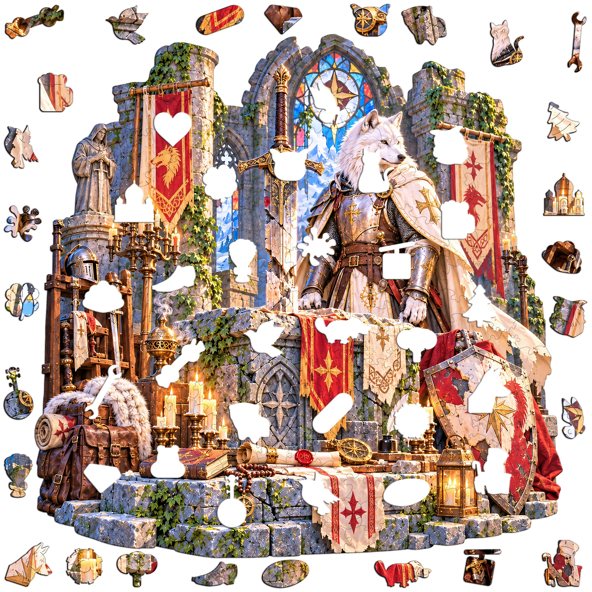 Castle Flat Wooden Puzzle Gift Toy Animal Jigsaw Puzzle Tabletop Puzzle Game Special Occasion Gift Gift for Teens Kids