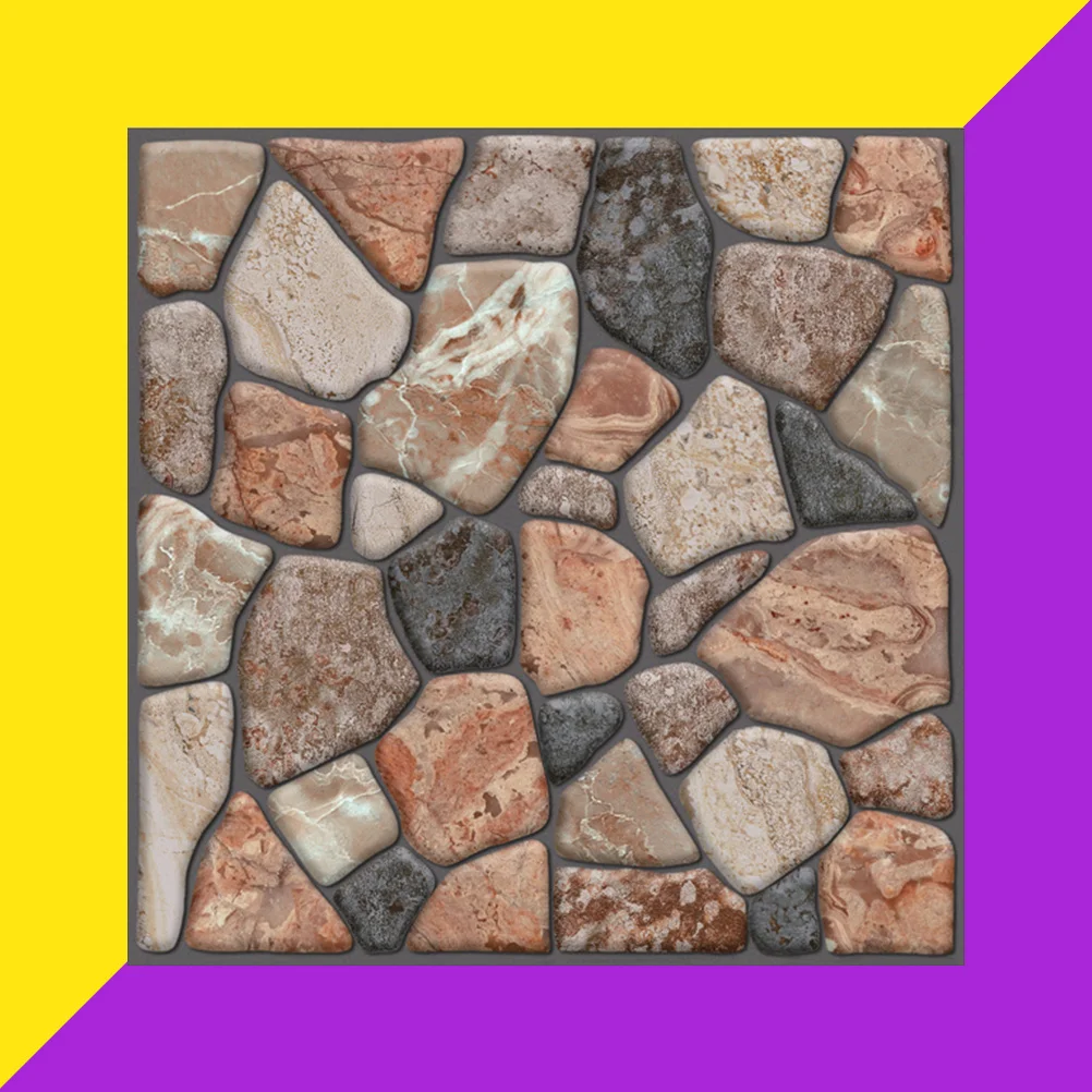 

10 pcs Self-Adhesive Wall Tile 3D Brick Pattern 30X30Cm Plastic Waterproof Realistic Texture For Living Room Bedroom Kitchen