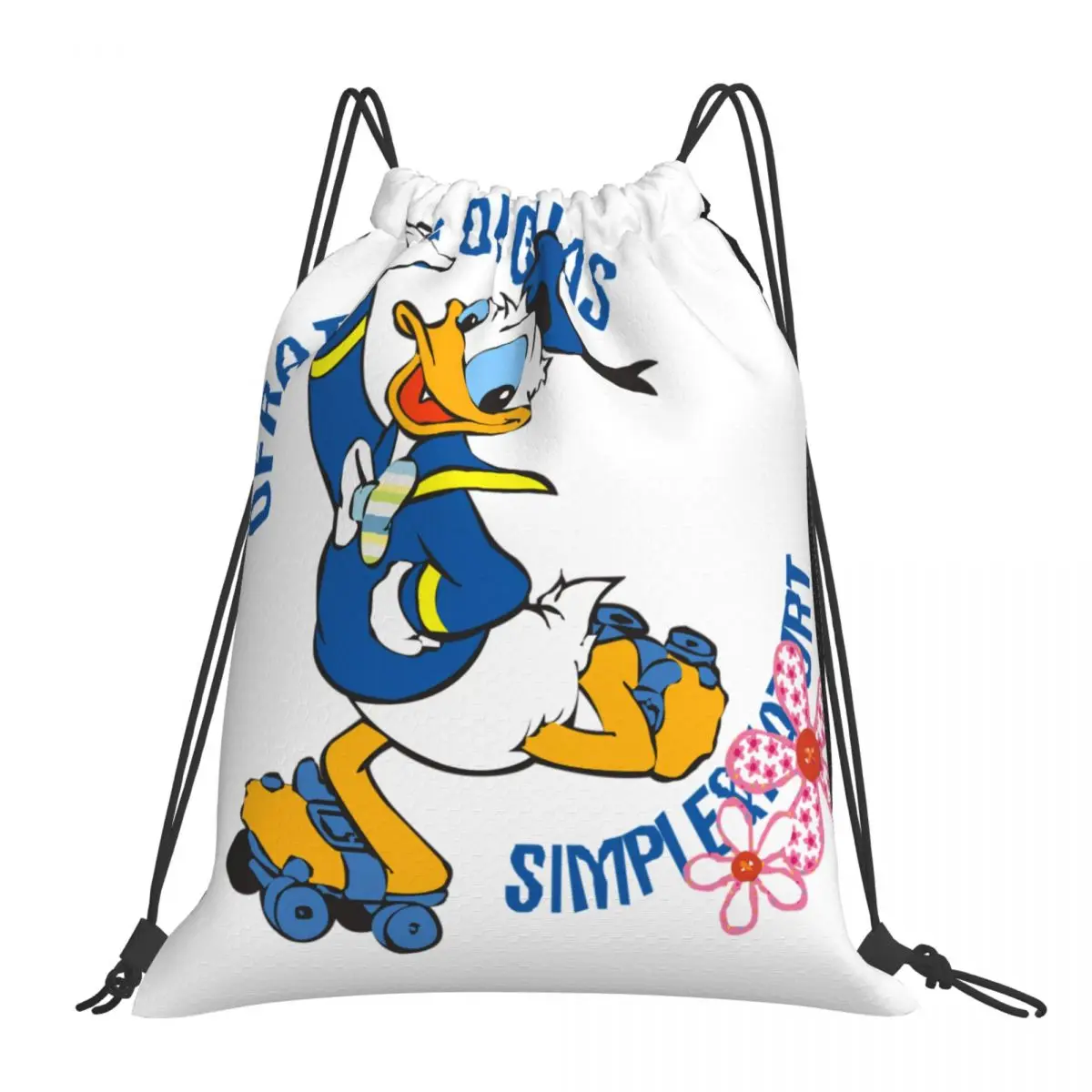 Benutzer definierte Muster Logo Kordel zug Tasche Donald Ente Reise rucksack Student Aufbewahrung tasche Schult asche ꦫ