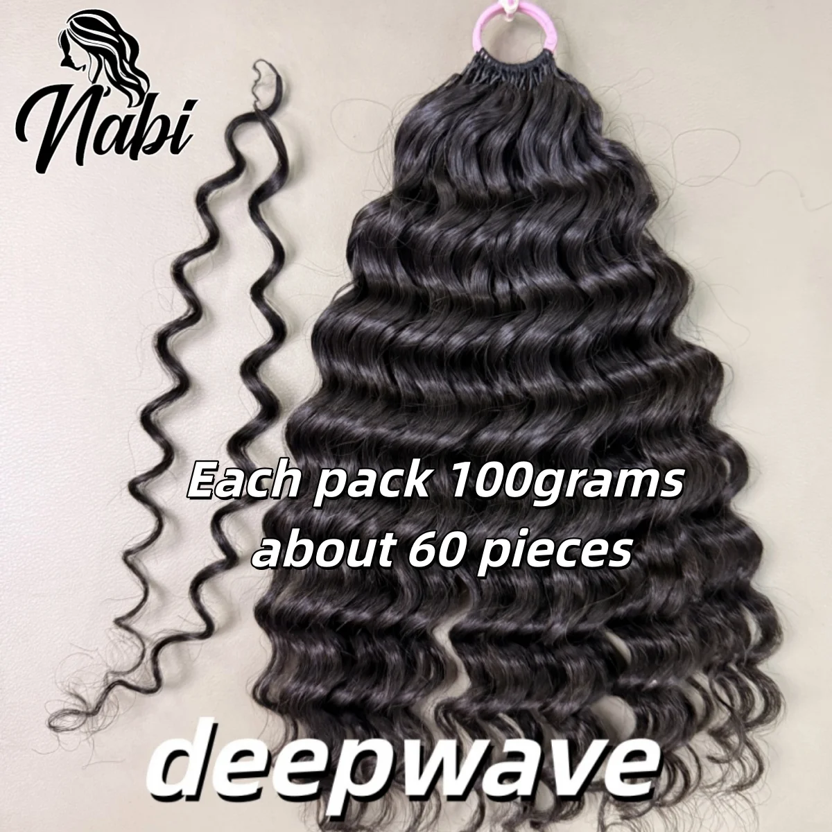 16 Inch Human Hair Extensions Water Wave Pre-Separated  display picture 2