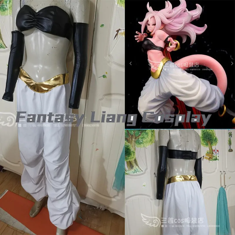 Disfraz de Cosplay de Anime Evil Majin Android 21, Conjunto Completo de Ropa de Anime para Mujer, Uniforme de Carnaval de Halloween, Ropa para Comic Con