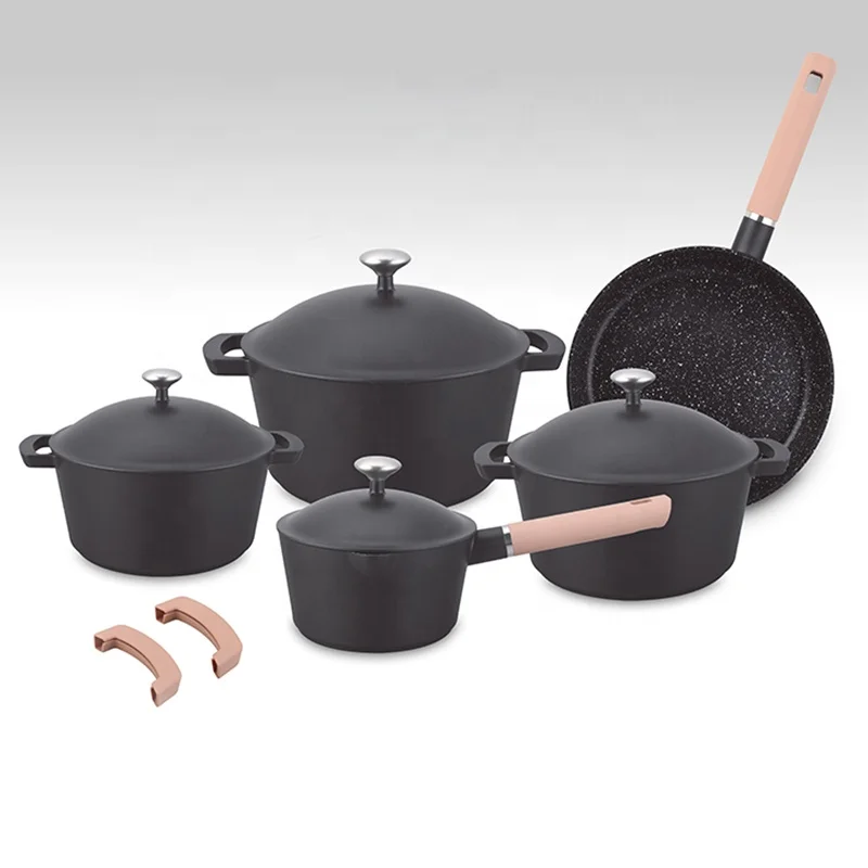 Aluminum Cookware Set Granite Healthy Nonstick Coating 15pcs Aluminium Indutcion New Arrivals Household Fashion Cookware Set