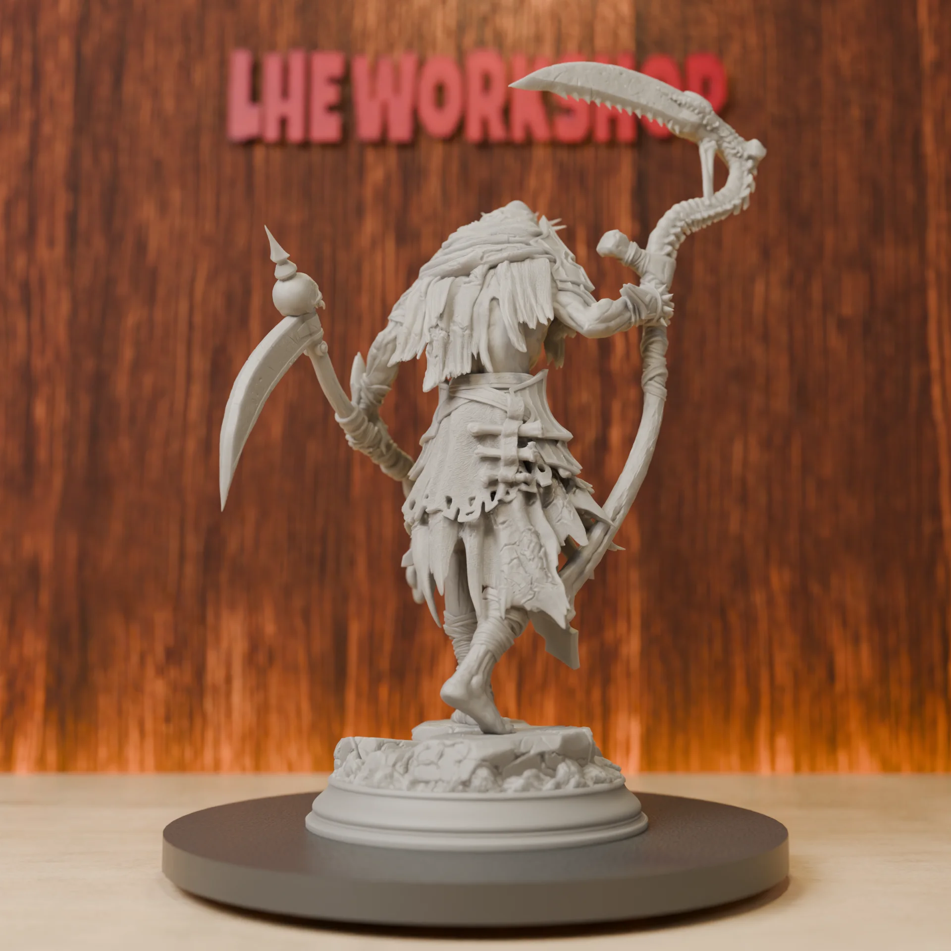 The Flesh Reaper Undead Miniatures | 28mm-75mm | Resin 3D Printed DND Pathfinder Mini | Unpainted Grey
