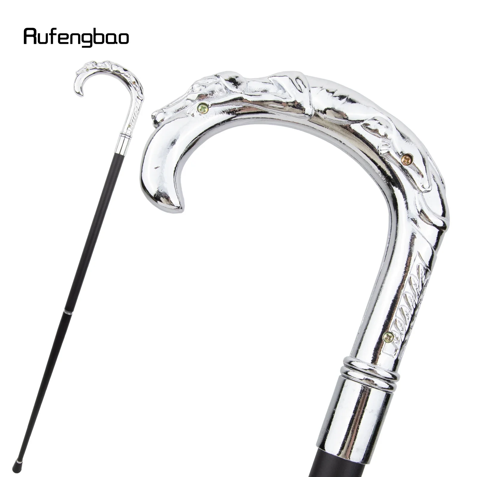 White Luxury Dog Top Handle Fashion Stick for Party Cane Elegant Crosier Knob Walking Stick 93cm  Performance Stage Cane