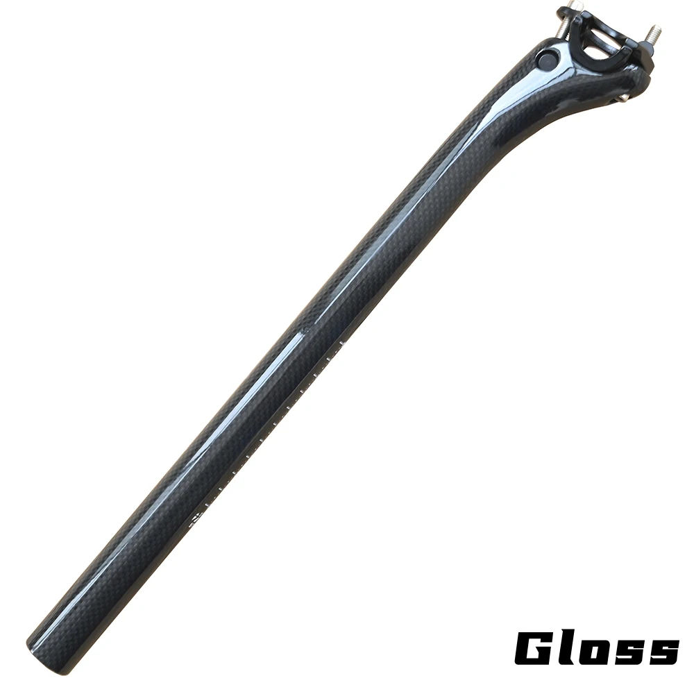 MTB Carbon Fiber Seat Post, Mountain and Road Bike Seatpost, 3K Matte, Glossy Bicycle Parts, No Logo, 27.2mm, 30.8mm, 31.6mm