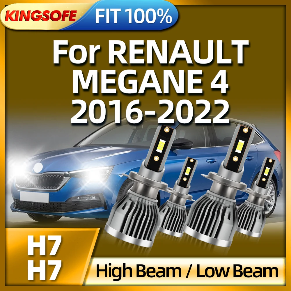 KINGSOFE 110W H7 LED Car Headlights Bulbs 6000K Light For RENAULT MEGANE 4 2016 2017 2018 2019 2020 2021 2022