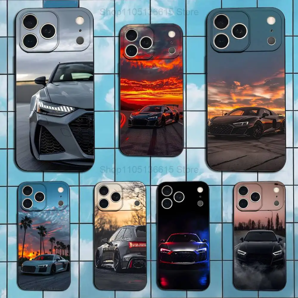 Sports A-Audi-ES Cool Car  Case For iPhone 17,16,15,14,13,12,11 Air,Plus,Pro Max,XS,X,XR,SE,Mini,8,7,Soft Silicone Black Cover