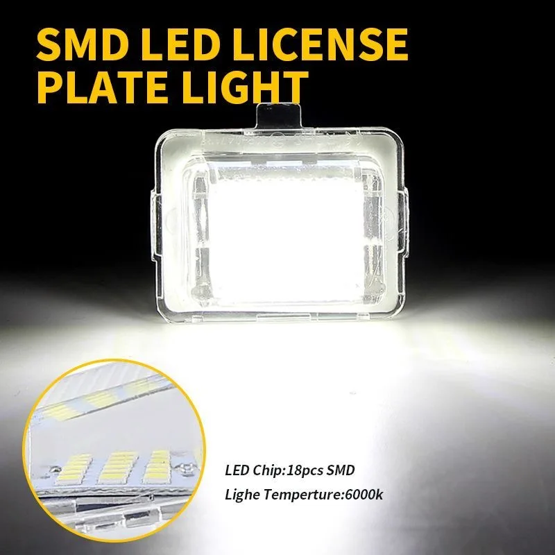 لمرسيدس بنز W204 W212 C207 C216 W221 Canbus خطأ مجاني Focos Led السيارات 2 قطعة LED رقم لوحة ترخيص ضوء اكسسوارات السيارات