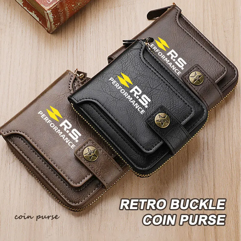 For Renault Leather Car Transverse Wallet Flap Purse Short Money Clip RS Sport Megane 3 4 2 Clio 5 Line Sandero Scenic Logan - view 4