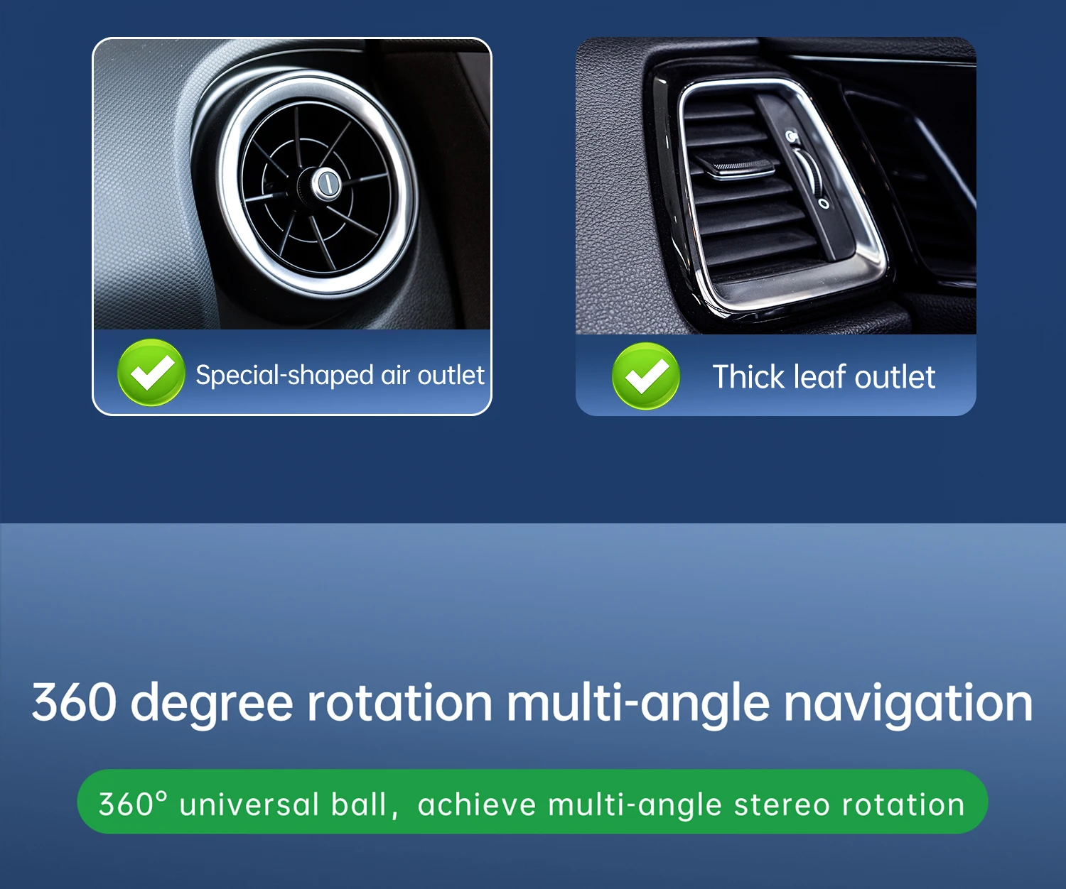 Car Air Vent Universa Holder Mount, Stand Compatible with 7" - 12.9" Tablets iPad ,4" - 7"Folding Screen/straight Panel Phone