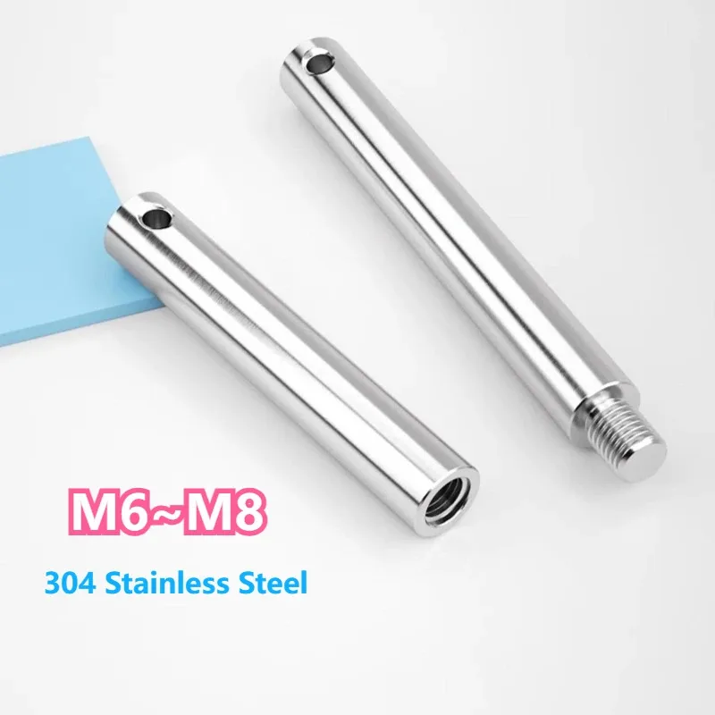 304 Stainless Steel Threaded Pillar Internal and external threads Cylinder Pins Round Spacing Screw Single Head Column M6 M8