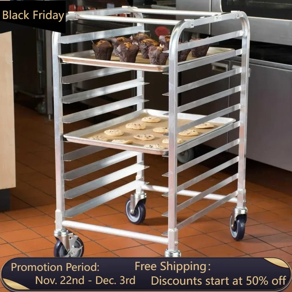 10 Tier Sheet Pan Rack | Commercial Bakery Bun Pan Rack With Wheels