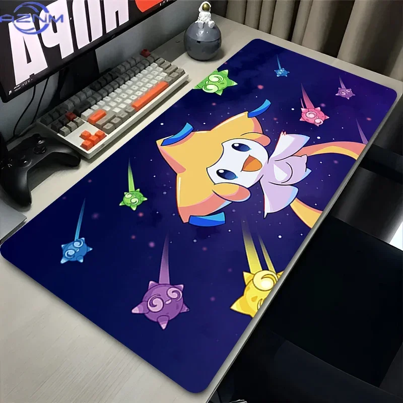 Neon Galaxy Fantasy Creature Large Mouse Pad, Purple Space Burst Art Non-Slip Lock Edge Gaming Desk Mat