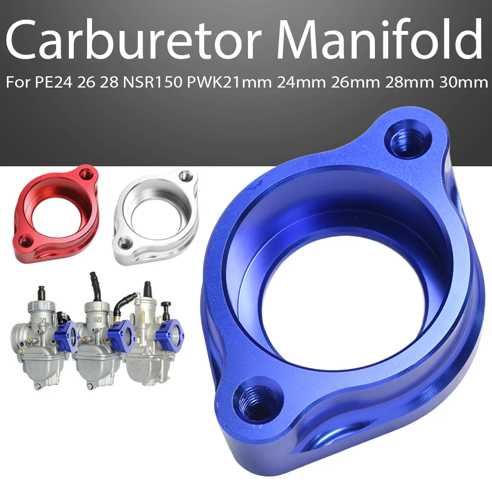 

Universal Carburetor Intake Manifold Adapter For PE24 PE26 PE28 PWK21-30mm Keihin OKO VM20 VM24 VM26