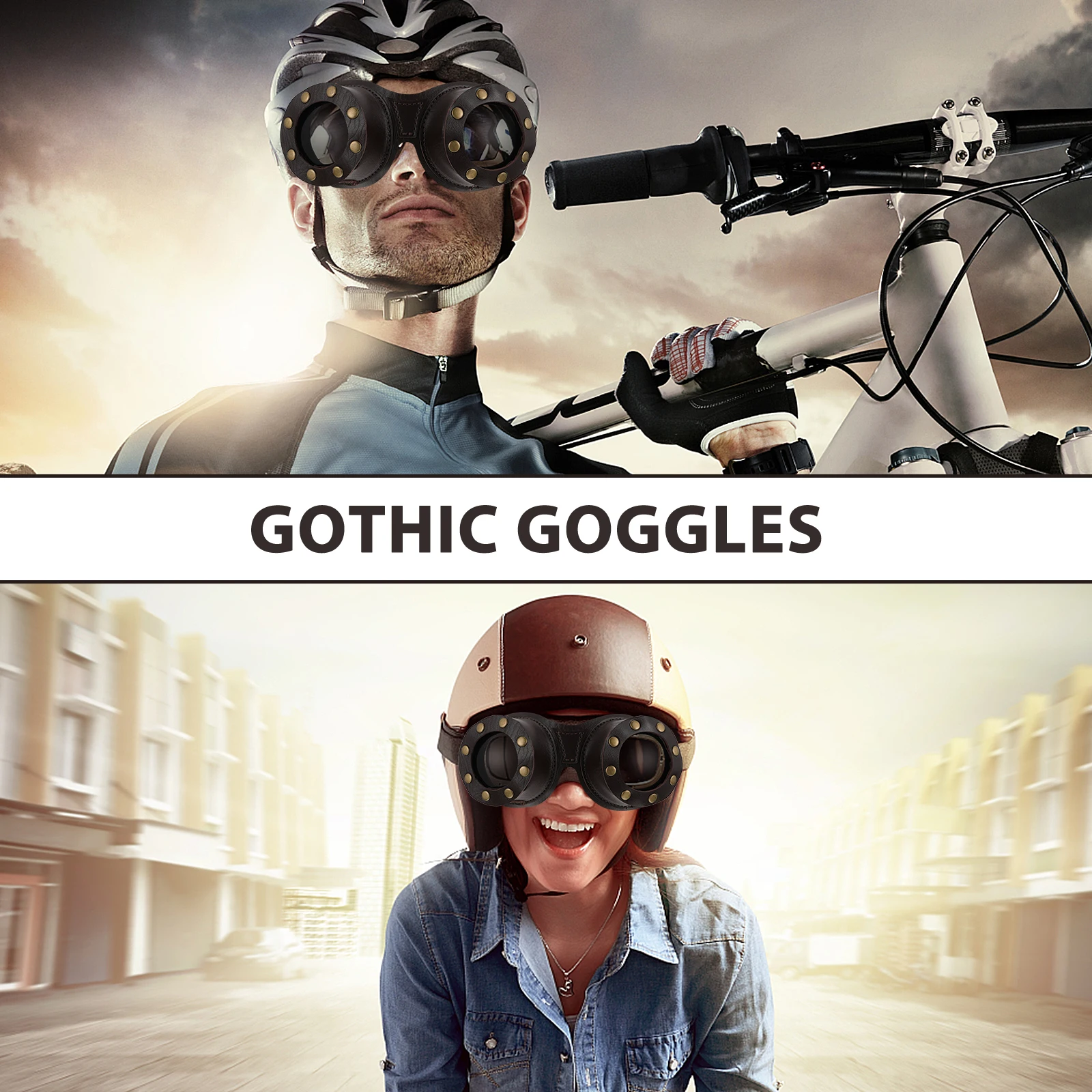 

Retro Goggles Vintage Punk Glasses Halloween Cosplay Gothic Unisex Adjustable B Durable Practical Eye Protection Theme Party