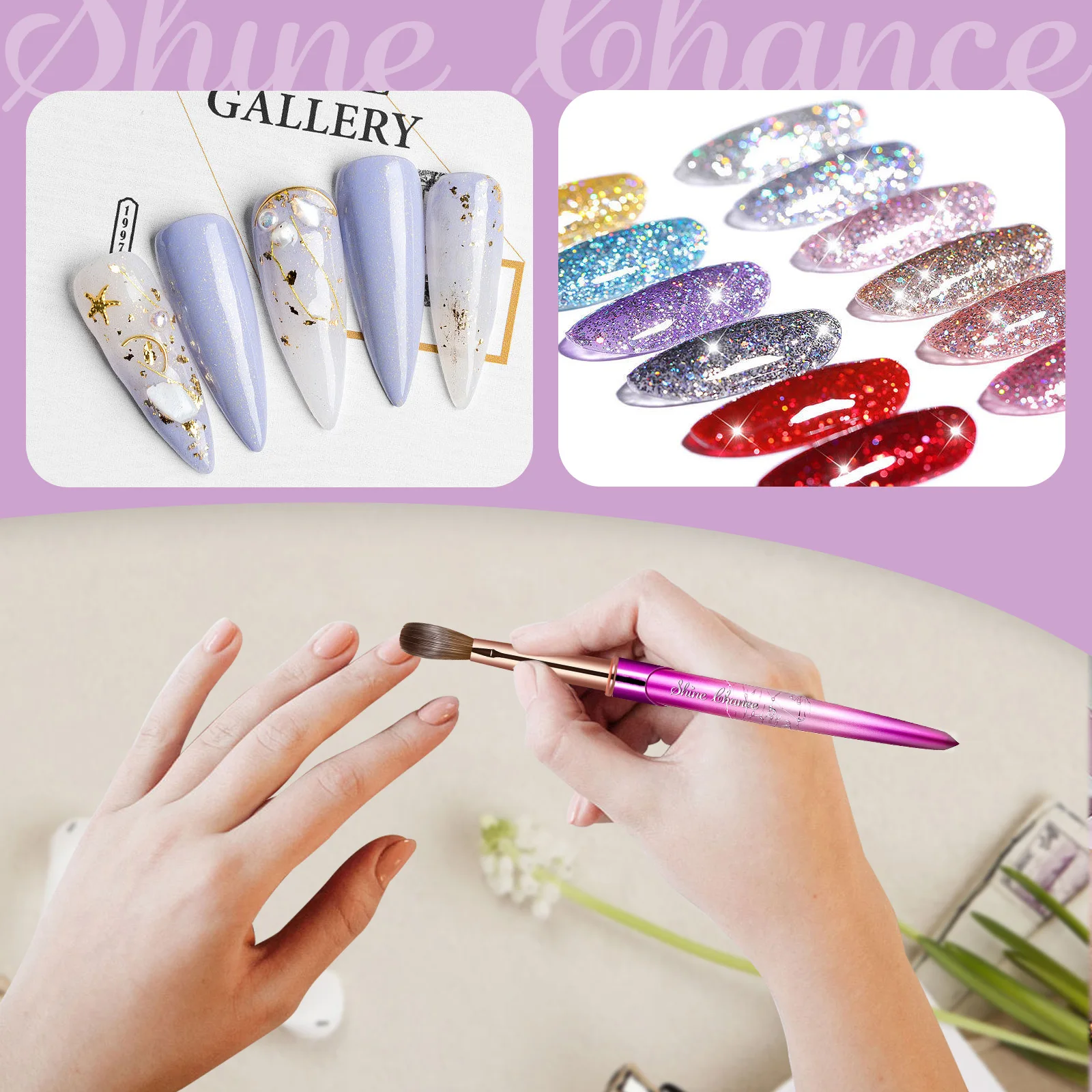 Kolinsky Acrylic Nail Art Brush Wood Handle Nail Art Mink Brush Gel Builder Nail Tools Manicure Brush Drawing Tools Size 2-14