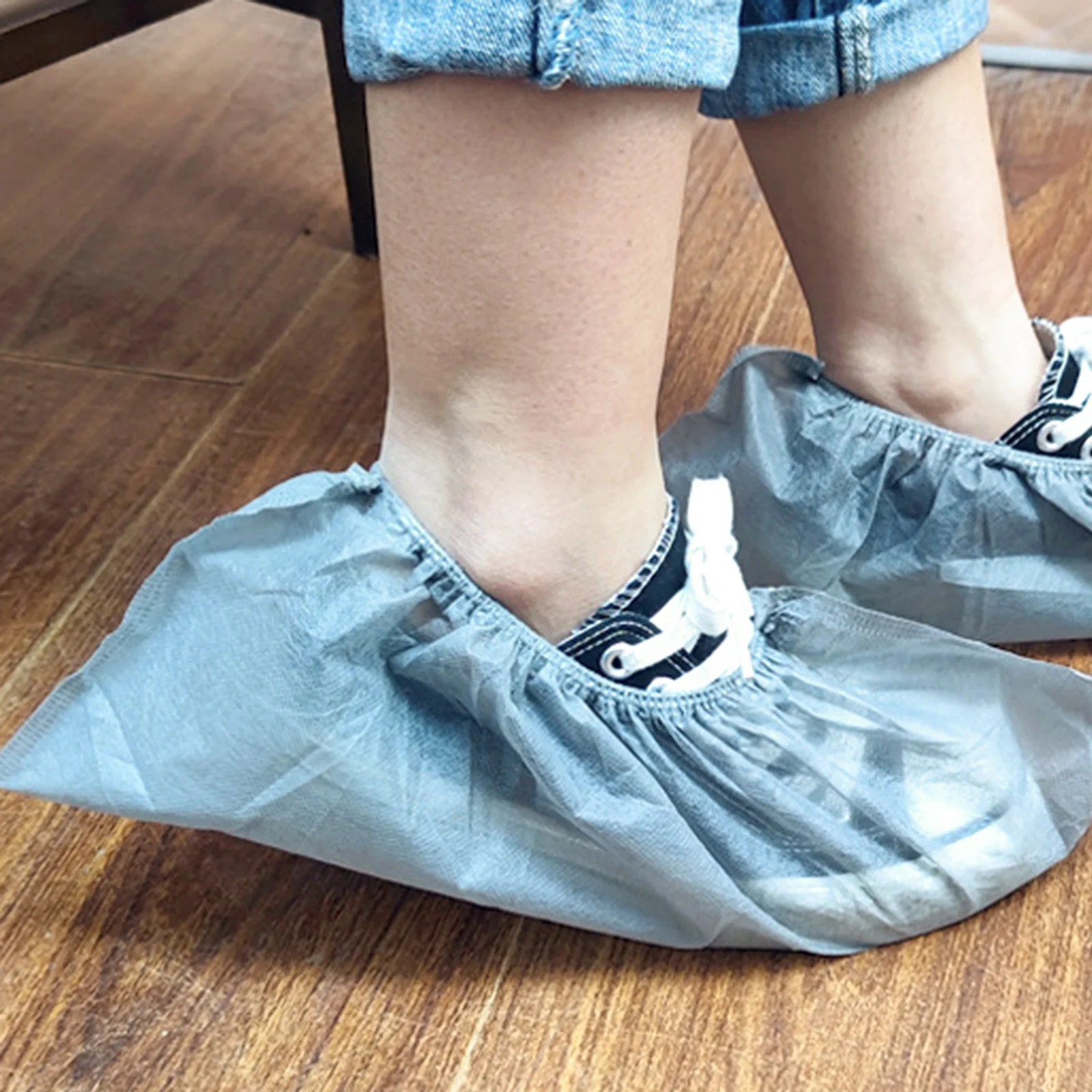 100 pçs capas de sapato antiderrapantes descartáveis abertura elástica respirável para uso interno capas de sapato capa de bota sapatos caso