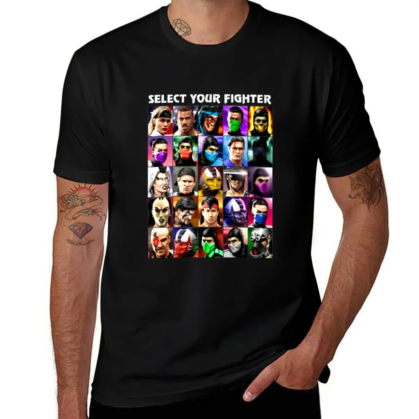 Select Your Fighter UMK3 Mortal Kombat Black-Navy for Men-Women T-Shirt Large Size Basic Casual T-Shirt